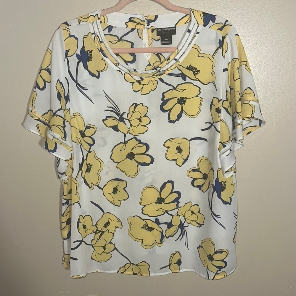 Liz Claiborne‎ Career Floral Top | Petite XL
